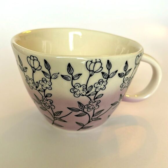 The Old Pottery Company Coffee Mug Ombré Floral Purple - Picture 1 of 8